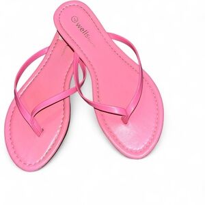Wells Women's Vibrant Pink Flip Flop Sandals